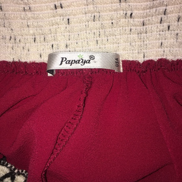 red off shoulder top - Picture 3 of 4